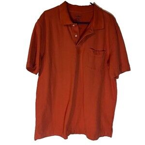 LL Bean Polo Sz L Men's Short Sleeve Burnt Orange Athleisure Gorpcore Casual